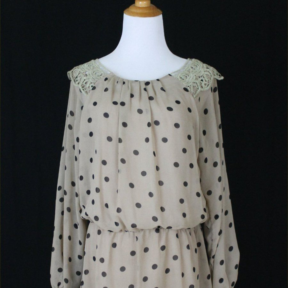 L.F. Stores  Polka Dot Long Sleeved Mini Dress